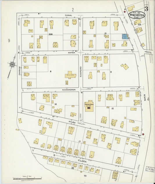 Sanborn Fire Insurance Map from Winchester, Middlesex County, Massachusetts (1921), Sheet #0003 - Historic Sanborn Fire Insurance Map Print, vintage old map wall art, antique decor, genealogy gift, Massachusetts Massachusetts map