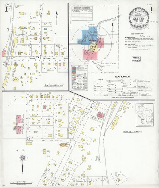 Westby, Vernon County, Wisconsin (1938) – Sanborn Fire Insurance Map – Map View