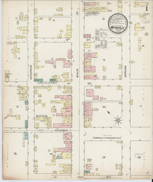 Sanborn Fire Insurance Map from Wytheville, Wythe County, Virginia (1886), Sheet #0001 - Complete Map Set gallery image, historic Sanborn map, vintage wall art, Virginia Virginia