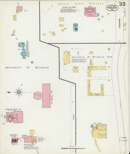 Sanborn Fire Insurance Map from Madison, Dane County, Wisconsin (1902), Sheet #0035 - Complete Map Set gallery image, historic Sanborn map, vintage wall art, Wisconsin Wisconsin