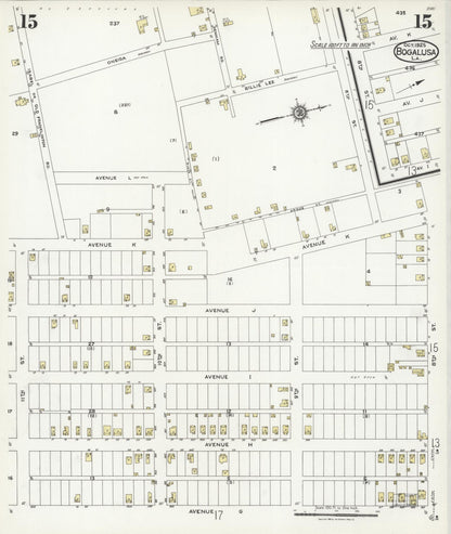 Sanborn Fire Insurance Map from Bogalusa, Washington Parish, Louisiana (1925), Sheet #0015 - Complete Map Set gallery image, historic Sanborn map, vintage wall art, Louisiana Louisiana