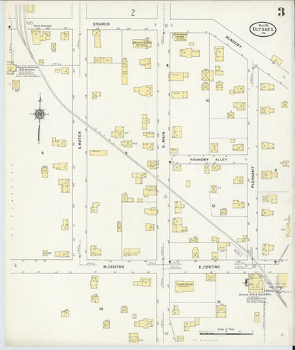 Sanborn Fire Insurance Map from Ulysses, Potter County, Pennsylvania (1911), Sheet #0003 - Complete Map Set gallery image, historic Sanborn map, vintage wall art, Pennsylvania Pennsylvania