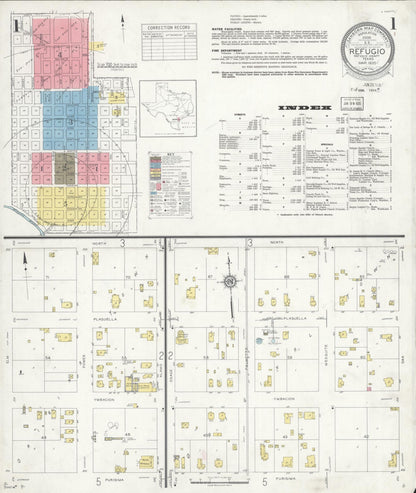 Sanborn Fire Insurance Map from Refugio, Refugio County, Texas (1935), Sheet #0001 - Complete Map Set gallery image, historic Sanborn map, vintage wall art, Texas Texas