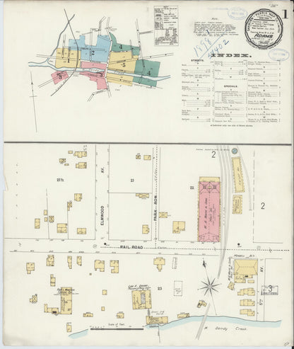 Sanborn Fire Insurance Map from Adams, Jefferson County, New York (1898), Sheet #0001 - Complete Map Set gallery image, historic Sanborn map, vintage wall art, New York New York
