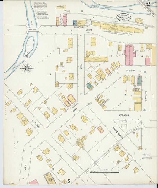 Sanborn Fire Insurance Map from Chilton, Calumet County, Wisconsin (1904), Sheet #0002 - Historic Sanborn Fire Insurance Map Print, vintage old map wall art, antique decor, genealogy gift, Wisconsin Wisconsin map