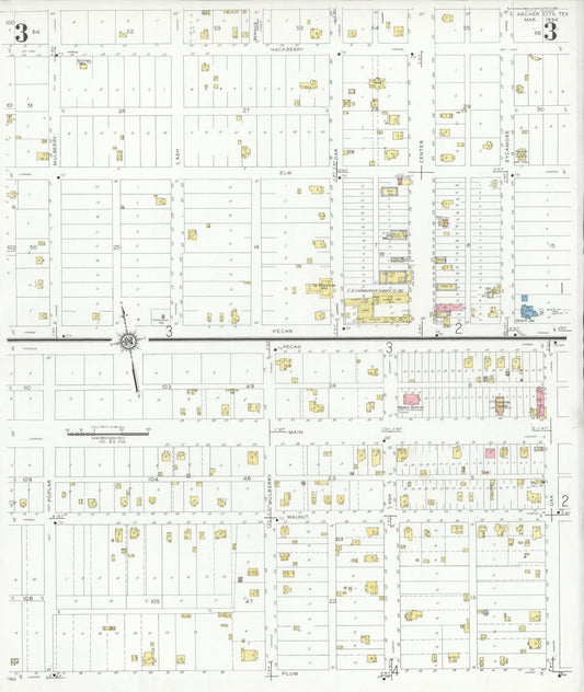 Sanborn Fire Insurance Map from Archer City, Archer County, Texas (1934), Sheet #0003 - Historic Sanborn Fire Insurance Map Print, vintage old map wall art, antique decor, genealogy gift, Texas Texas map