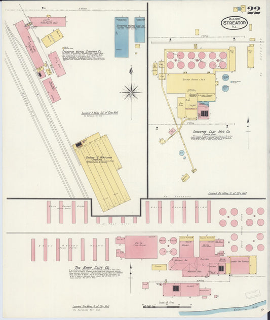 Sanborn Fire Insurance Map from Streator, La Salle County, Illinois (1909), Sheet #0022 - Historic Sanborn Fire Insurance Map Print, vintage old map wall art, antique decor, genealogy gift, Illinois Illinois map