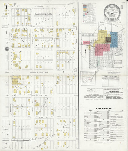 Sanborn Fire Insurance Map from De Witt, Arkansas County, Arkansas (1933), Sheet #0001 - Complete Map Set gallery image, historic Sanborn map, vintage wall art, De Witt Arkansas