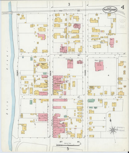 Sanborn Fire Insurance Map from Point Pleasant, Mason County, West Virginia (1900), Sheet #0004 - Complete Map Set gallery image, historic Sanborn map, vintage wall art, West Virginia West Virginia