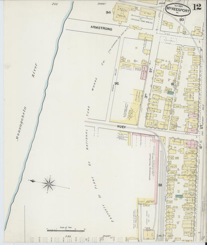Sanborn Fire Insurance Map from McKeesport, Allegheny County, Pennsylvania (1889), Sheet #0012 - Complete Map Set gallery image, historic Sanborn map, vintage wall art, Pennsylvania Pennsylvania