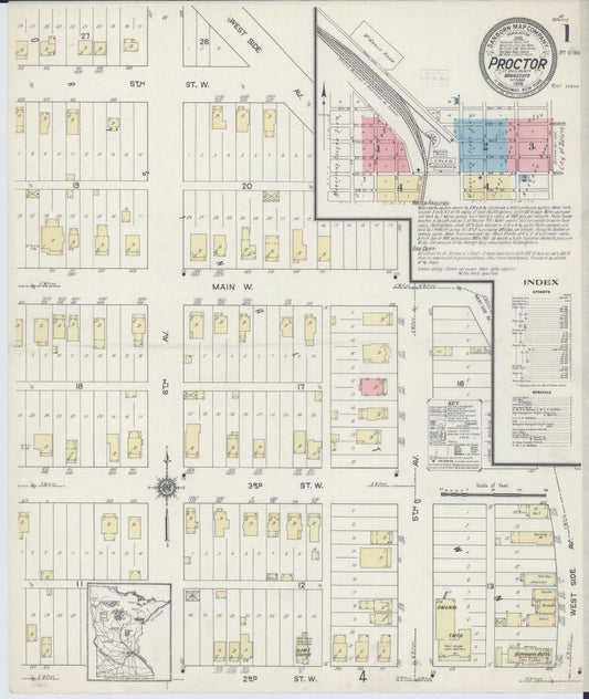 Sanborn Fire Insurance Map from Proctor, Saint Louis County, Minnesota. (1914) – Map View
