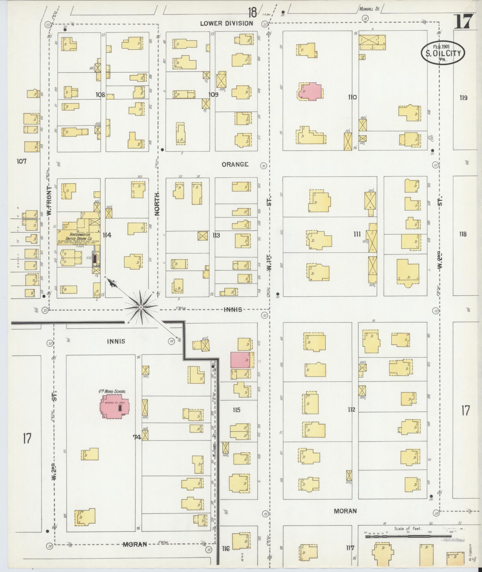 Sanborn Fire Insurance Map from Oil City, Venango County, Pennsylvania (1901), Sheet #0017 - Complete Map Set gallery image, historic Sanborn map, vintage wall art, Pennsylvania Pennsylvania