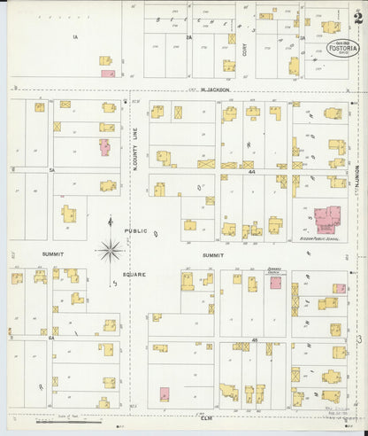 Sanborn Fire Insurance Map from Fostoria, Seneca, Hancock, And Wood Counties, Ohio (1901), Sheet #0002 - Complete Map Set gallery image, historic Sanborn map, vintage wall art, Ohio Ohio