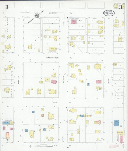 Sanborn Fire Insurance Map from Perham, Otter Tail County, Minnesota (1929), Sheet #0003 - Complete Map Set gallery image, historic Sanborn map, vintage wall art, Minnesota Minnesota