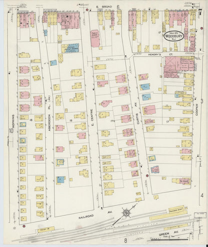 Sanborn Fire Insurance Map from Woodbury, Gloucester County, New Jersey (1915), Sheet #0007 - Complete Map Set gallery image, historic Sanborn map, vintage wall art, New Jersey New Jersey