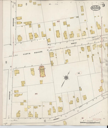 Sanborn Fire Insurance Map from Addison, Steuben County, New York (1945), Sheet #0009 - Complete Map Set gallery image, historic Sanborn map, vintage wall art, New York New York