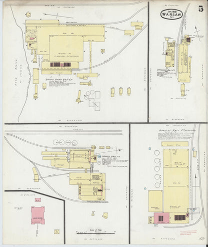 Sanborn Fire Insurance Map from Warsaw, Wyoming County, New York (1892), Sheet #0005 - Complete Map Set gallery image, historic Sanborn map, vintage wall art, Warsaw Wyoming