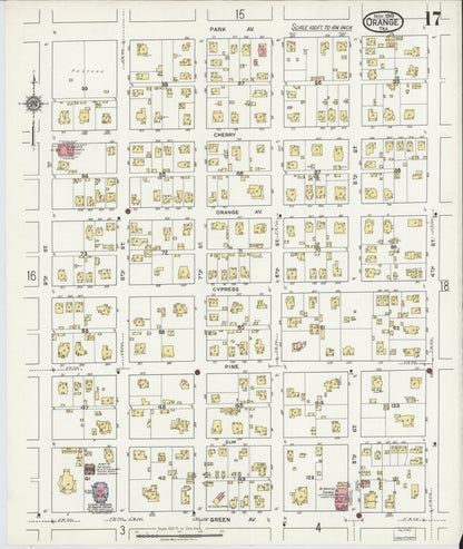 Sanborn Fire Insurance Map from Orange, Orange County, Texas (1919), Sheet #0017 - Complete Map Set gallery image, historic Sanborn map, vintage wall art, Texas Texas