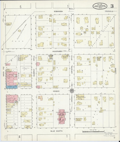 Sanborn Fire Insurance Map from Lake Crystal, Blue Earth County, Minnesota (1914), Sheet #0003 - Complete Map Set gallery image, historic Sanborn map, vintage wall art, Minnesota Minnesota