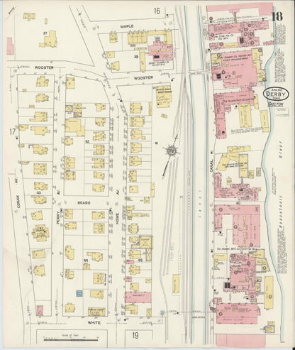 Sanborn Fire Insurance Map from Derby, New Haven County, Connecticut (1912), Sheet #0018 - Complete Map Set gallery image, historic Sanborn map, vintage wall art, Connecticut Connecticut