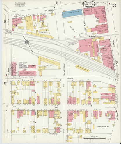 Sanborn Fire Insurance Map from Middletown, Dauphin County, Pennsylvania (1911), Sheet #0003 - Complete Map Set gallery image, historic Sanborn map, vintage wall art, Pennsylvania Pennsylvania