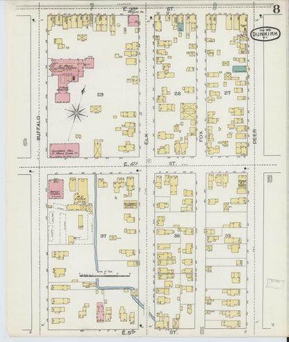 Sanborn Fire Insurance Map from Dunkirk, Chautauqua County, New York (1893), Sheet #0008 - Complete Map Set gallery image, historic Sanborn map, vintage wall art, New York New York