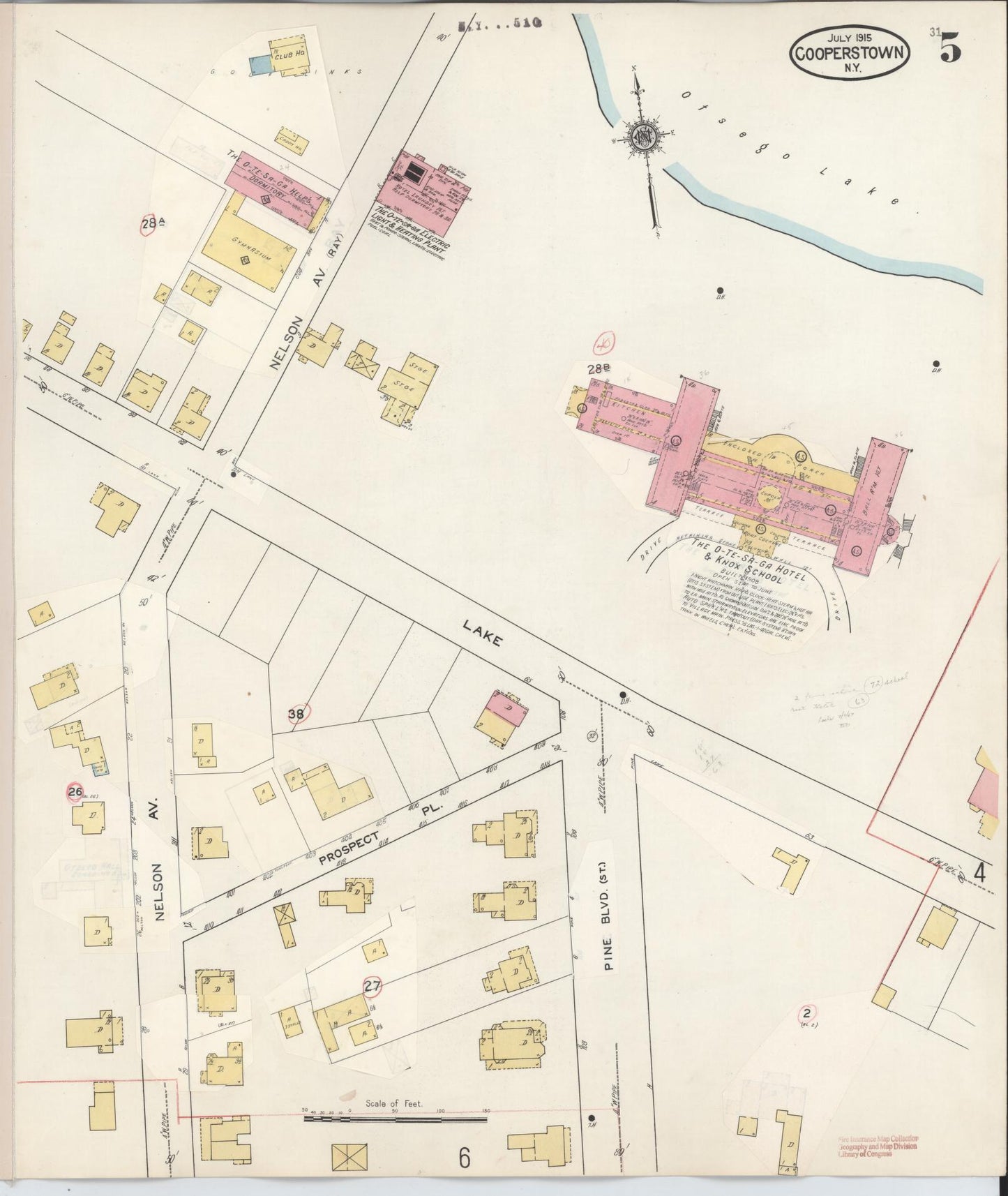 Sanborn Fire Insurance Map from Cooperstown, Otsego County, New York (1949), Sheet #0005 - Historic Sanborn Fire Insurance Map Print, vintage old map wall art, antique decor, genealogy gift, New York New York map