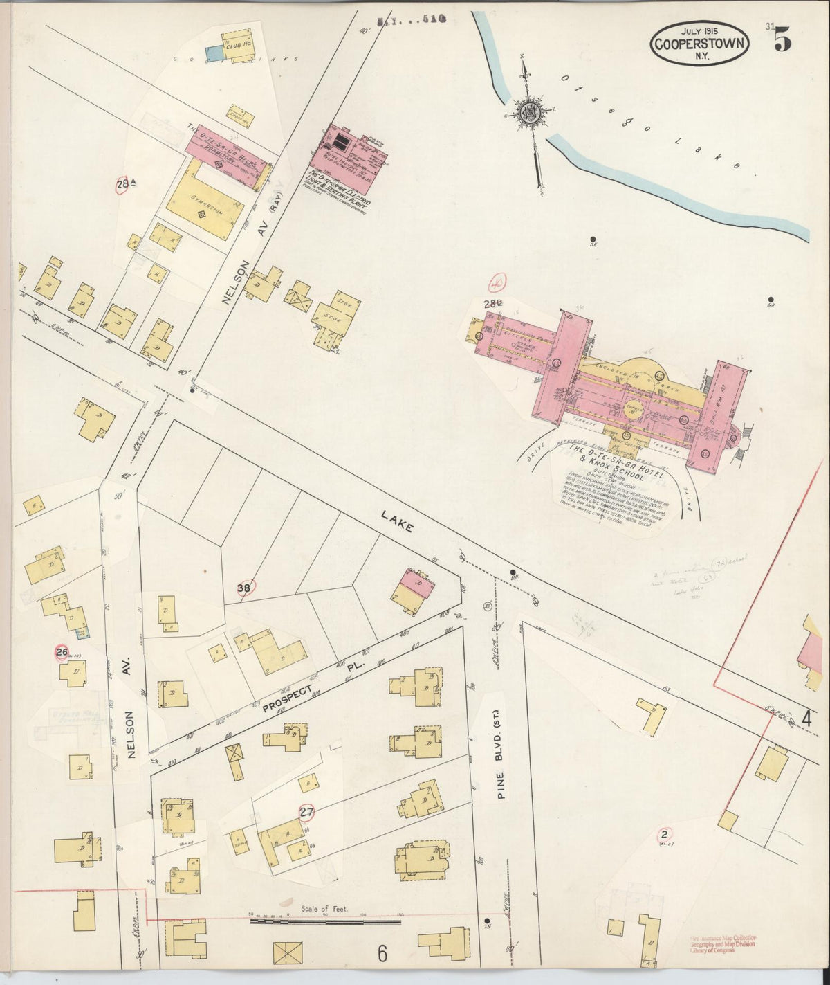 Sanborn Fire Insurance Map from Cooperstown, Otsego County, New York (1949), Sheet #0005 - Historic Sanborn Fire Insurance Map Print, vintage old map wall art, antique decor, genealogy gift, New York New York map