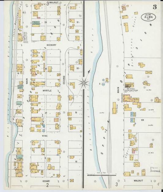 Sanborn Fire Insurance Map from Alma, Buffalo County, Wisconsin (1900), Sheet #0003 - Historic Sanborn Fire Insurance Map Print, vintage old map wall art, antique decor, genealogy gift, Wisconsin Wisconsin map