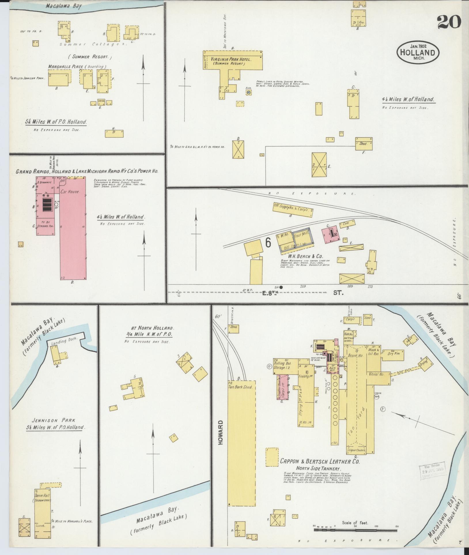 Sanborn Fire Insurance Map from Holland, Ottawa County, Michigan (1902), Sheet #0020 - Historic Sanborn Fire Insurance Map Print, vintage old map wall art, antique decor, genealogy gift, Michigan Michigan map
