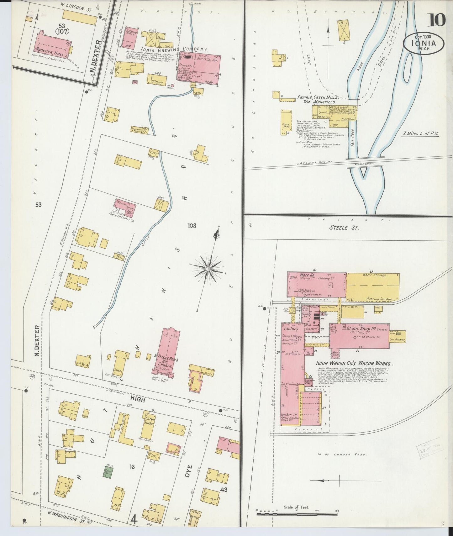 Sanborn Fire Insurance Map from Ionia, Ionia County, Michigan (1900), Sheet #0010 - Complete Map Set gallery image, historic Sanborn map, vintage wall art, Michigan Michigan