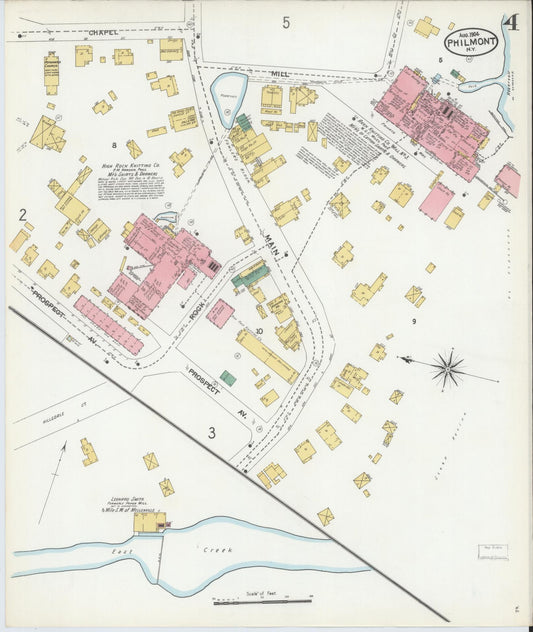 Sanborn Fire Insurance Map from Philmont, Columbia County, New York (1904), Sheet #0004 - Historic Sanborn Fire Insurance Map Print, vintage old map wall art, antique decor, genealogy gift, New York New York map