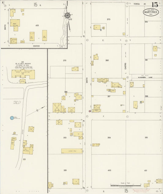 Sanborn Fire Insurance Map from Martinez, Contra Costa County, California (1920), Sheet #0015 - Historic Sanborn Fire Insurance Map Print, vintage old map wall art, antique decor, genealogy gift, California California map