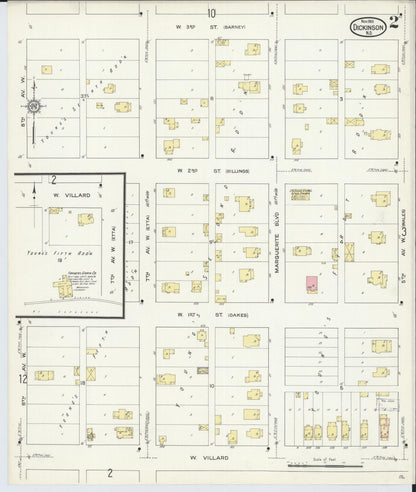 Sanborn Fire Insurance Map from Dickinson, Stark County, North Dakota (1913), Sheet #0002 - Complete Map Set gallery image, historic Sanborn map, vintage wall art, North Dakota North Dakota