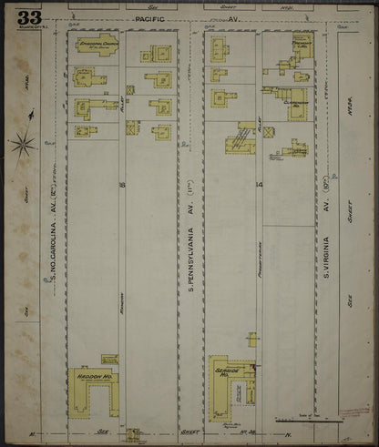 Sanborn Fire Insurance Map from Atlantic City, Atlantic County, New Jersey (1886), Sheet #0033 - Complete Map Set gallery image, historic Sanborn map, vintage wall art, New Jersey New Jersey