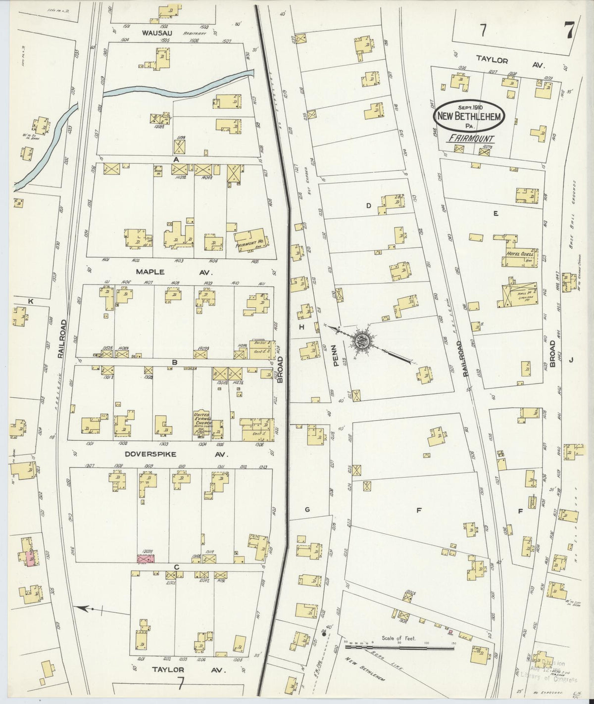 Sanborn Fire Insurance Map from New Bethlehem, Clarion County, Pennsylvania (1910), Sheet #0007 - Complete Map Set gallery image, historic Sanborn map, vintage wall art, Pennsylvania Pennsylvania