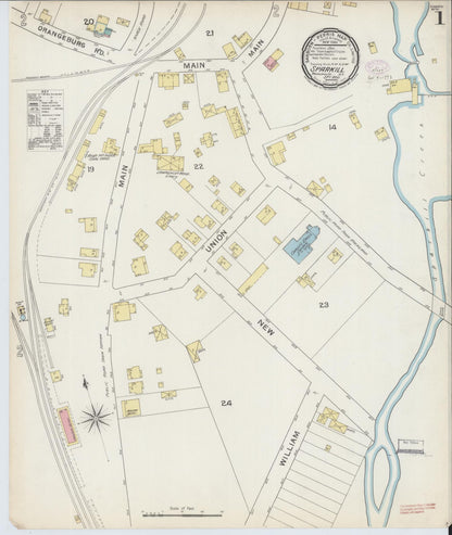 Sanborn Fire Insurance Map from Sparkill, Rockland County, New York (1893), Sheet #0001 - Complete Map Set gallery image, historic Sanborn map, vintage wall art, New York New York