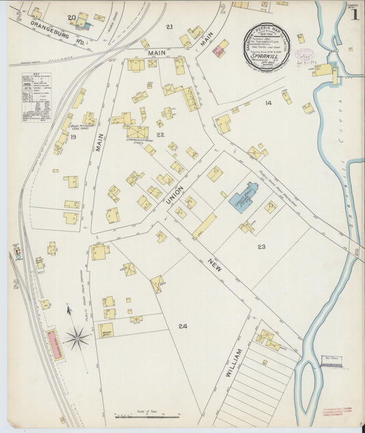 Sanborn Fire Insurance Map from Sparkill, Rockland County, New York (1893), Sheet #0001 - Complete Map Set gallery image, historic Sanborn map, vintage wall art, New York New York