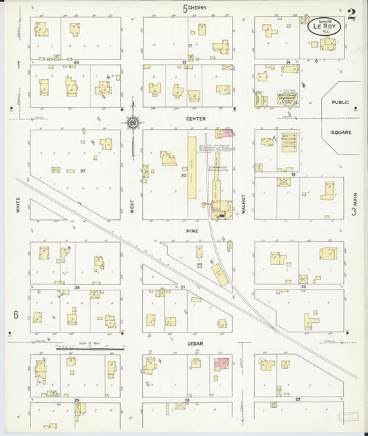 Sanborn Fire Insurance Map from Leroy, McLean County, Illinois (1911), Sheet #0002 - Historic Sanborn Fire Insurance Map Print, vintage old map wall art, antique decor, genealogy gift, Illinois Illinois map