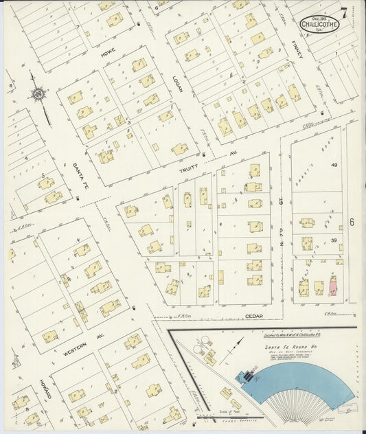 Sanborn Fire Insurance Map from Chillicothe, Peoria County, Illinois (1913), Sheet #0007 - Historic Sanborn Fire Insurance Map Print, vintage old map wall art, antique decor, genealogy gift, Illinois Illinois map