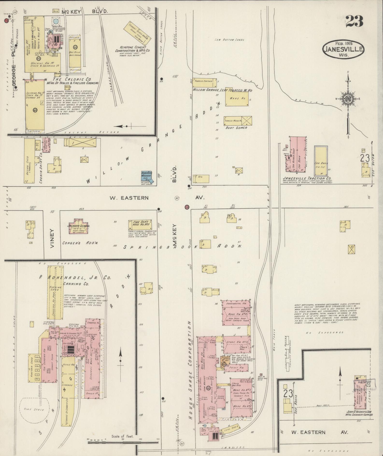 Sanborn Fire Insurance Map from Janesville, Rock County, Wisconsin (1915), Sheet #0023 - Complete Map Set gallery image, historic Sanborn map, vintage wall art, Wisconsin Wisconsin