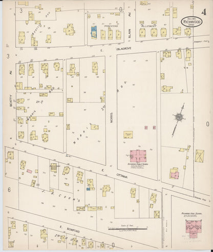 Sanborn Fire Insurance Map from Richwood, Union County, Ohio (1921), Sheet #0004 - Complete Map Set gallery image, historic Sanborn map, vintage wall art, Ohio Ohio