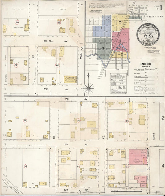 Sanborn Fire Insurance Map from Pe Ell, Lewis County, Washington (1930), Sheet #0001 - Complete Map Set gallery image, historic Sanborn map, vintage wall art, Washington Washington
