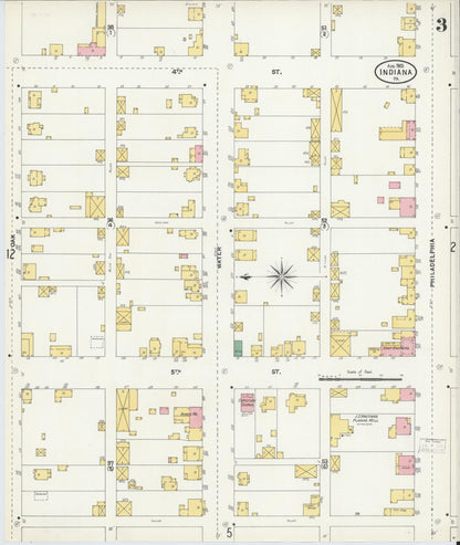 Sanborn Fire Insurance Map from Indiana, Indiana County, Pennsylvania (1903), Sheet #0003 - Historic Sanborn Fire Insurance Map Print, vintage old map wall art, antique decor, genealogy gift, Sanborn Fire Insurance Map from Indiana Indiana map