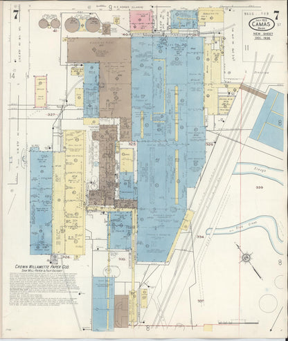 Sanborn Fire Insurance Map from Camas, Clark County, Washington (1943), Sheet #0007 - Complete Map Set gallery image, historic Sanborn map, vintage wall art, Washington Washington