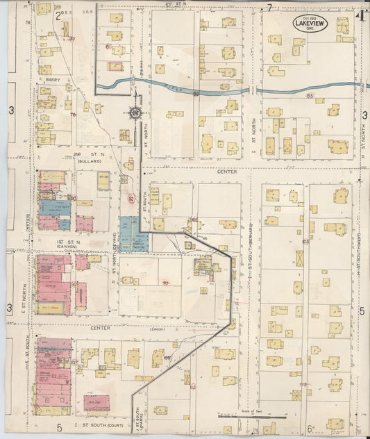Sanborn Fire Insurance Map from Lakeview, Lake County, Oregon (1941), Sheet #0004 - Historic Sanborn Fire Insurance Map Print, vintage old map wall art, antique decor, genealogy gift, Oregon Oregon map