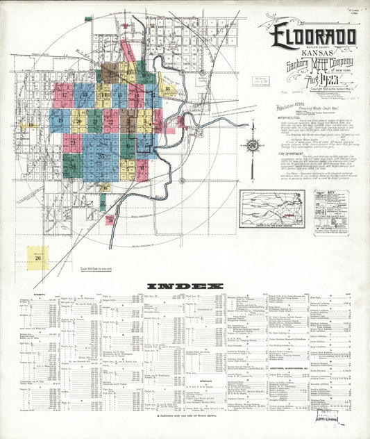 Sanborn Fire Insurance Map from El Dorado, Butler County, Kansas. (1923) – Historic Sanborn Fire Insurance Map Print