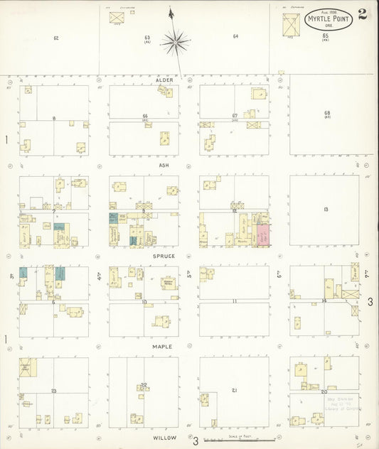 Sanborn Fire Insurance Map from Myrtle Point, Coos County, Oregon (1898), Sheet #0002 - Historic Sanborn Fire Insurance Map Print, vintage old map wall art, antique decor, genealogy gift, Oregon Oregon map