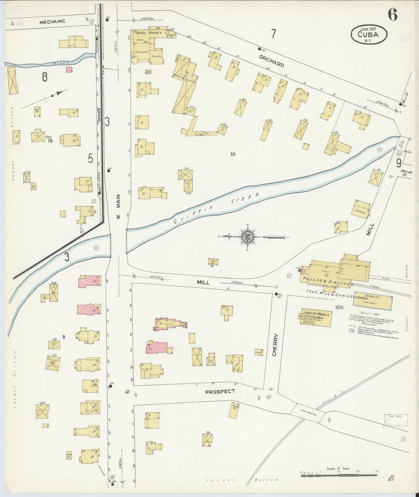 Sanborn Fire Insurance Map from Cuba, Allegany County, New York (1912), Sheet #0006 - Historic Sanborn Fire Insurance Map Print, vintage old map wall art, antique decor, genealogy gift, New York New York map