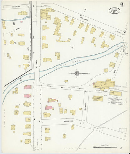 Sanborn Fire Insurance Map from Cuba, Allegany County, New York (1912), Sheet #0006 - Historic Sanborn Fire Insurance Map Print, vintage old map wall art, antique decor, genealogy gift, New York New York map